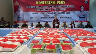 Lagi-Lagi Diduga Jaringan Fredy Pratama, Polda Kalsel Gagalkan Peredaran 128 Kilogram Sabu