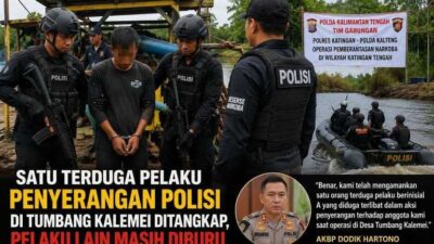 Sembunyi di Lanting Sedot Emas, Ateng Ditangkap dalam Kasus Penyerangan Polisi di Katingan