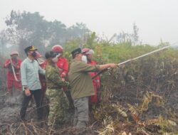 Tak Tinggal Diam, Bupati Barito Utara Turut Padamkan Lahan Terbakar di Desa Trahean